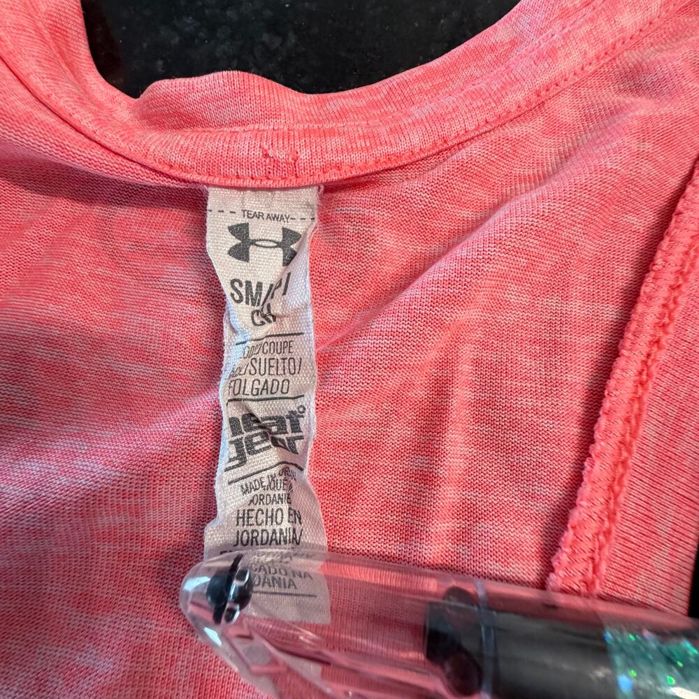 Under Armour HeatGear Racerback Tank Small Coral Athletic Gym Top - Picture 4 of 8